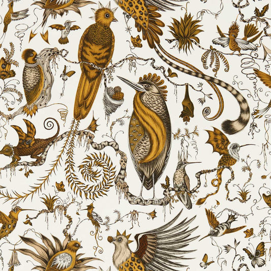 Quetzal Wallpaper - Gold - Clarke & Clarke - Emma J Shipley - W0217/02 - Premier Wallcovering