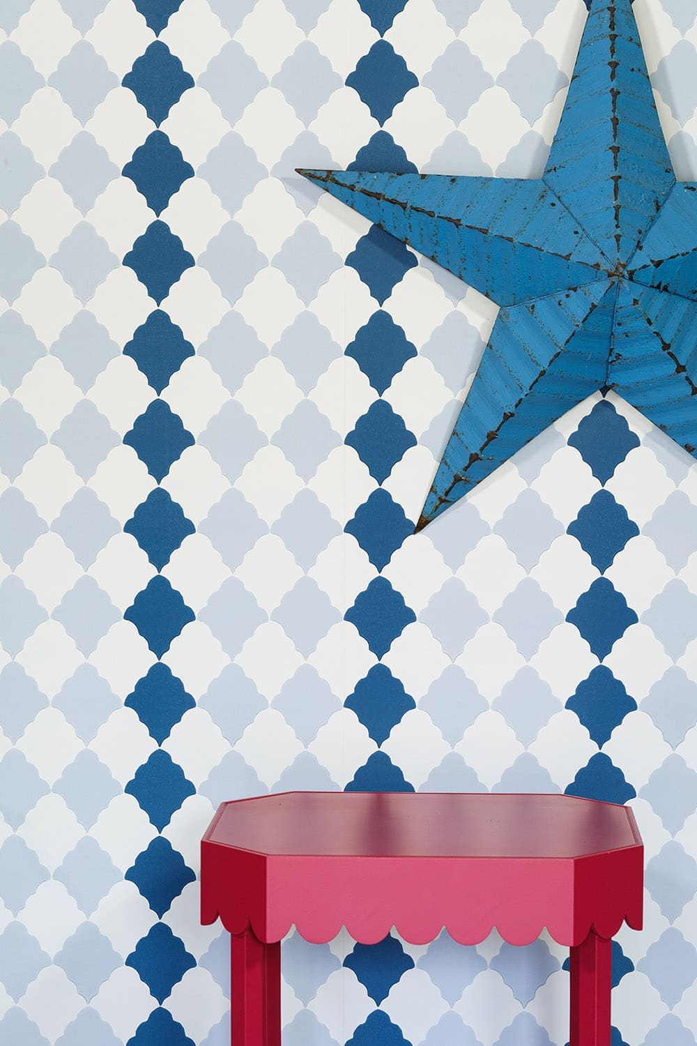 Quilted Harlequin Wallpaper - Two Blues - BG2800102 - Barneby Gates - Premier Wallcovering