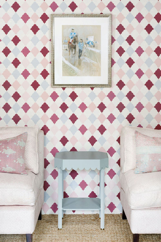 Quilted Harlequin Wallpaper - Patchwork Rose - BG2800101 - Barneby Gates - Premier Wallcovering