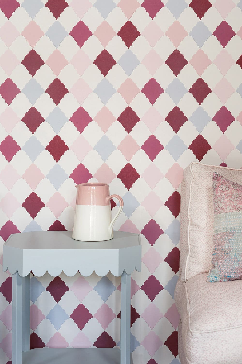 Quilted Harlequin Wallpaper - Patchwork Rose - BG2800101 - Barneby Gates - Premier Wallcovering