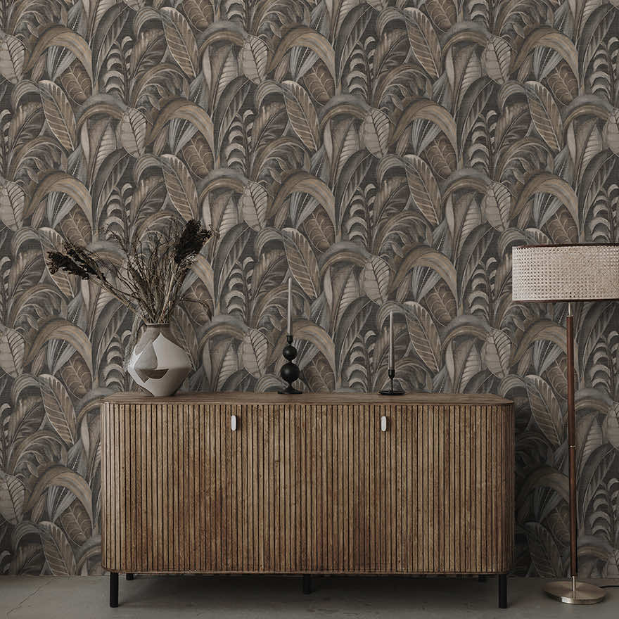 Raffia Wallpaper - Charcoal - Holden Décor - 65942 - Premier Wallcovering