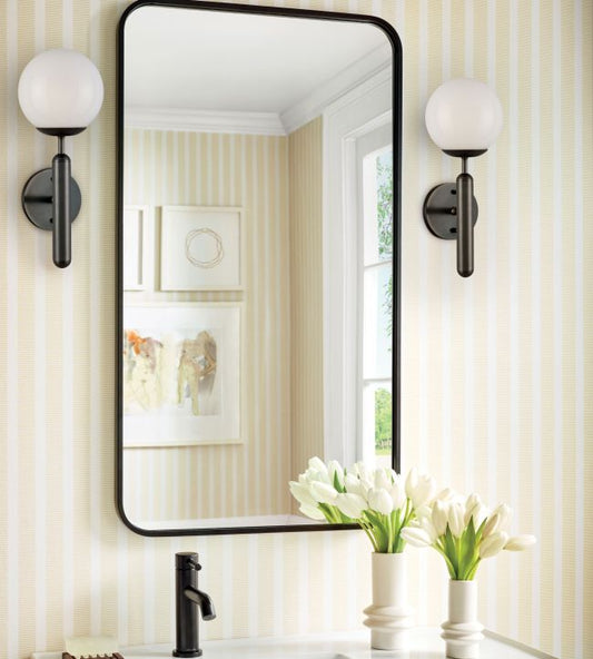 Railway Stripe Wallpaper - Yellow - Thibaut - T44033 - Premier Wallcovering