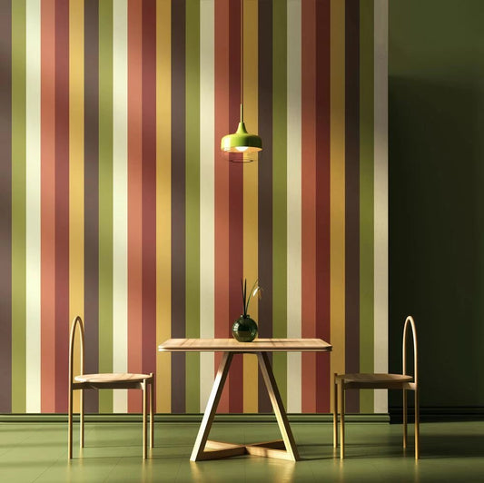 Rainbow Bloc Wallpaper - Autumn Twist - Ohpopsi - STR50120W - Premier Wallcovering