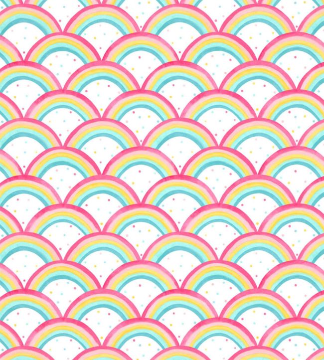 Rainbow Brights Wallpaper - Cherry/Blossom/Pineapple/Sky - HLTF112645 - Harlequin - Premier Wallcovering