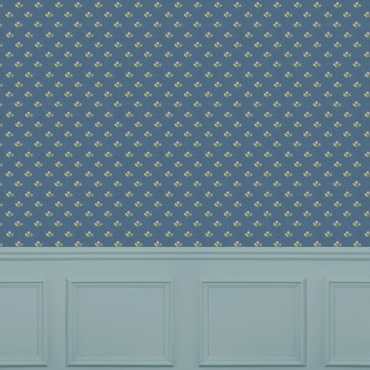 Raja Wallpaper - Denim - Voyage Maison - RAJA/WPO/DEN - Premier Wallcovering