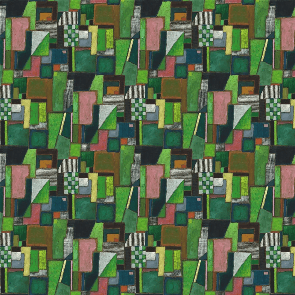 Raku Patchwork Wallpaper - Emerald - PDG1203/01 - Designers Guild - Premier Wallcovering