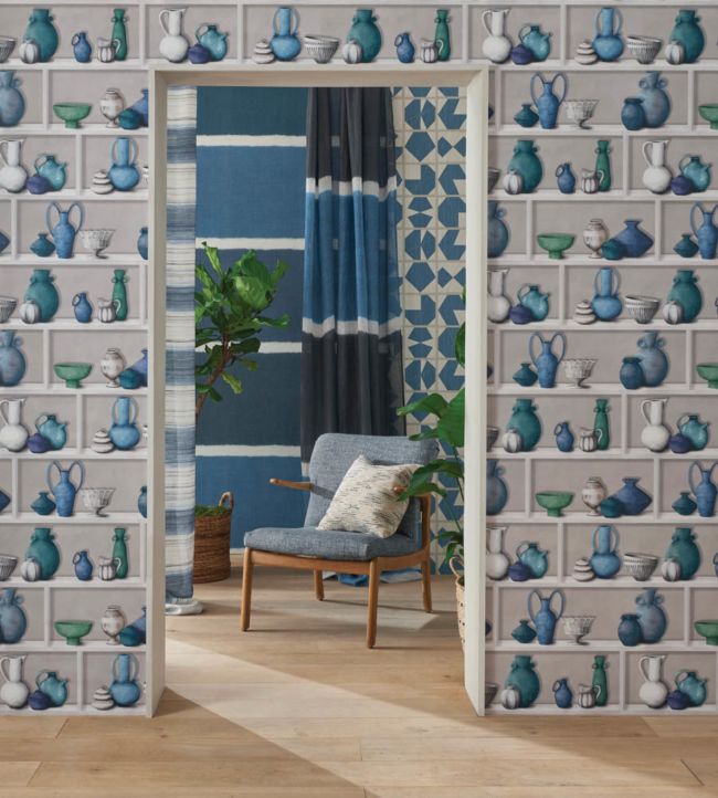 Raku Wallpaper - Celadon/Ivory/Terracotta - Osborne & Little - W7560-03 - Premier Wallcovering