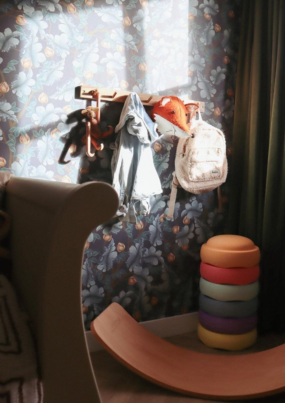 Ranunculus Floral Wallpaper - Midnight Blue - Summer Gray - Premier Wallcovering