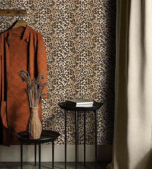 Rapture Wallpaper - Leopard - Woodchip & Magnolia - WM - 341 - 01R - Premier Wallcovering