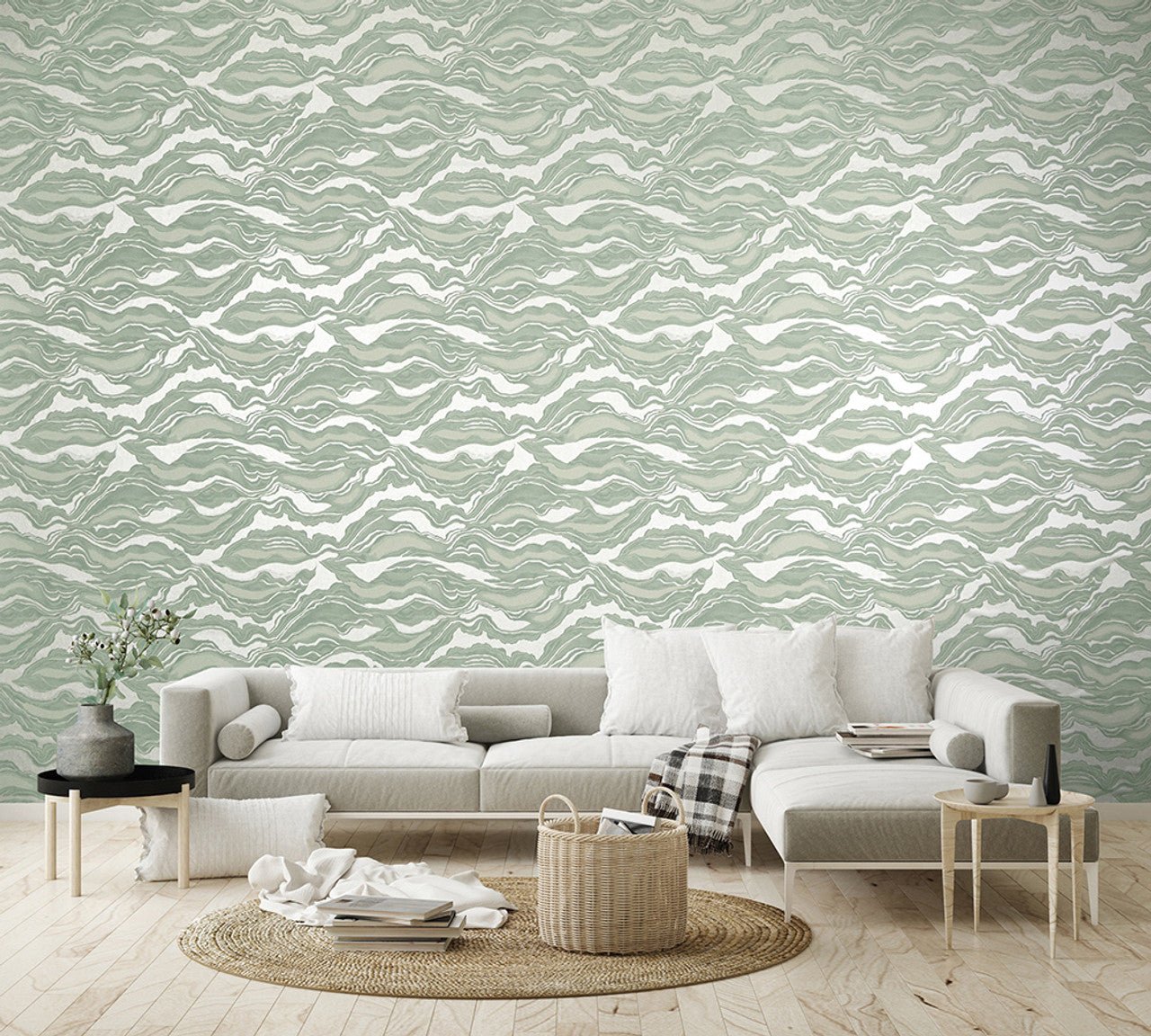 Reflection Slow Living Wallpaper - Wasabi Green - Hohenberger - 30027 - Premier Wallcovering