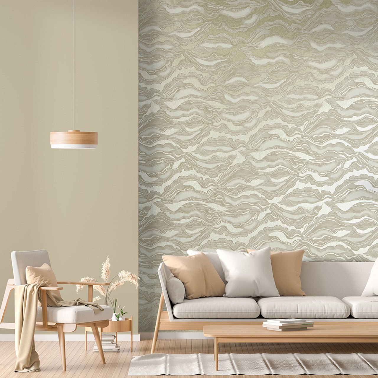 Reflection Slow Living Wallpaper - Sand/ Gold - Hohenberger - 30026 - Premier Wallcovering