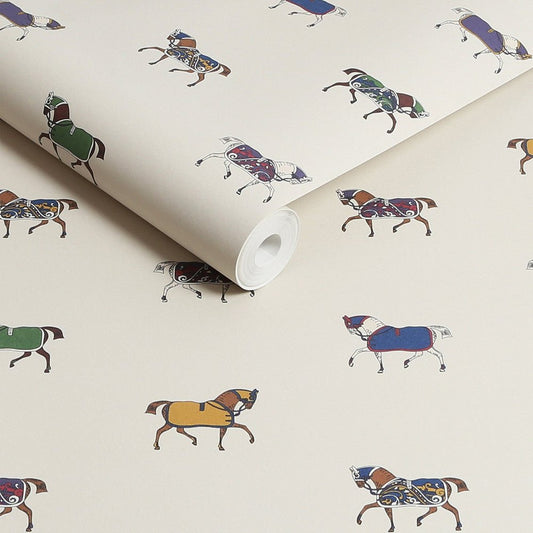 Regal Horse Wallpaper - Cream - Joules - 128905 - Premier Wallcovering