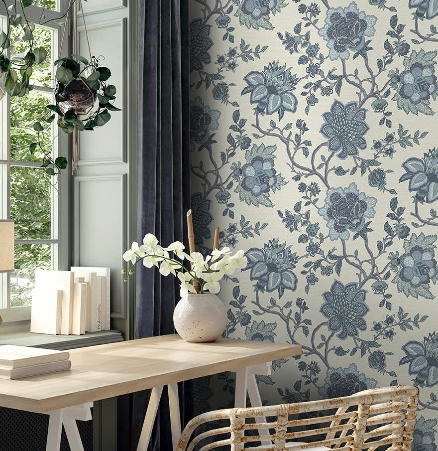 Regan Wallpaper - Blue - Holden Décor - 91610 - Premier Wallcovering