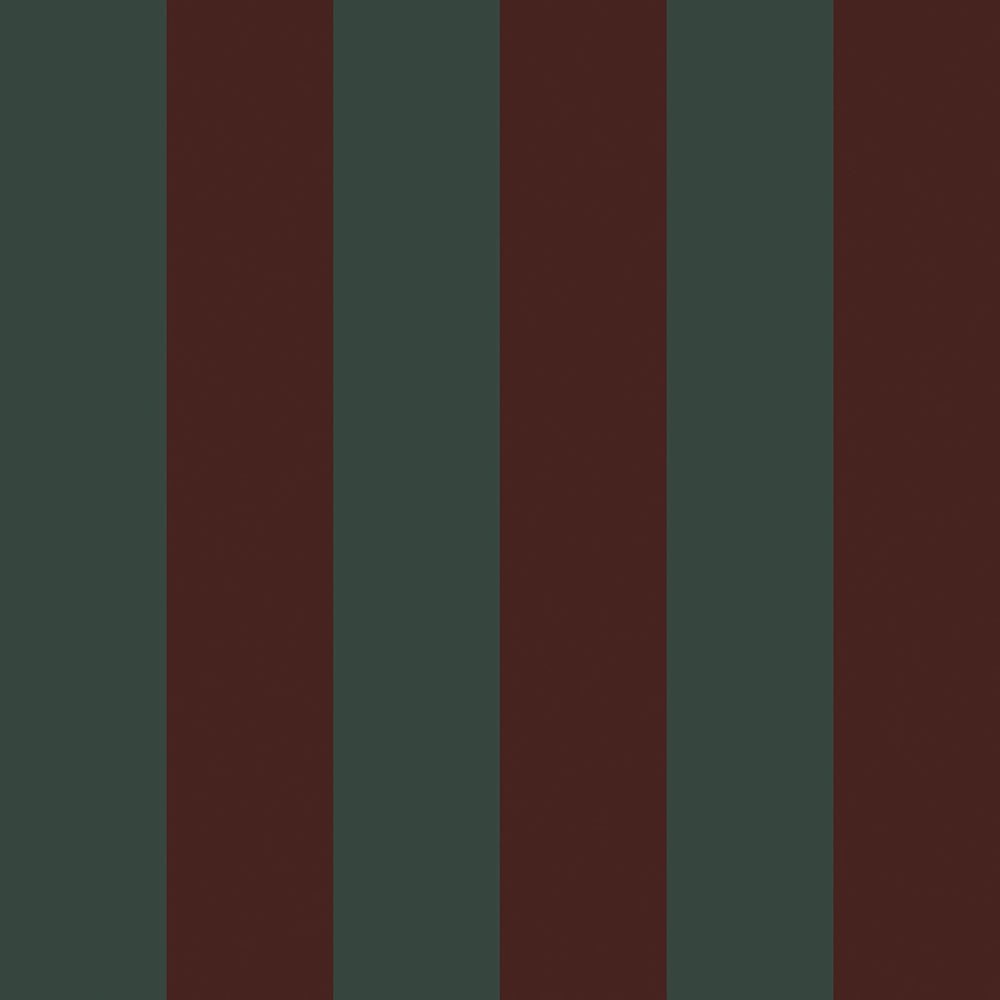 Regent Stripe Wallpaper - Garnet and Pine Green - LAN100231 - Lucie Annabel - Premier Wallcovering