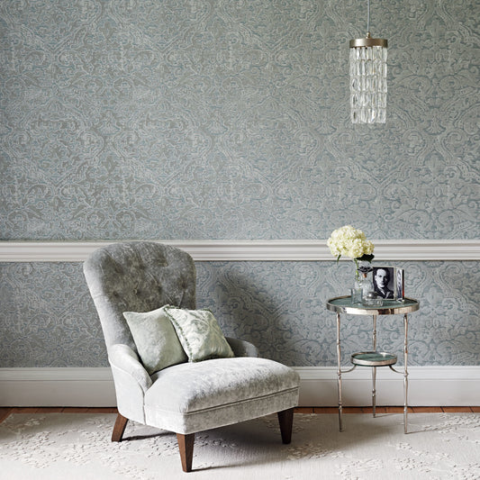 Renaissance Damask Wallpaper - Linen - ZCON312024 - Zoffany - Premier Wallcovering