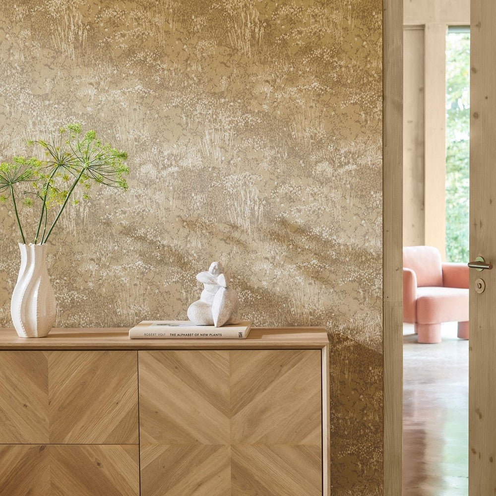 Renew Meadow Wallpaper - Honey - Next - 129848 - Premier Wallcovering