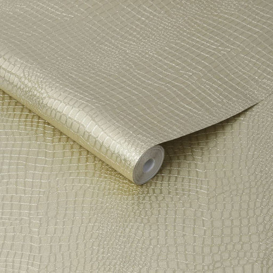 Reptile Wallpaper - Gold - Superfresco Easy - 107686 - Premier Wallcovering