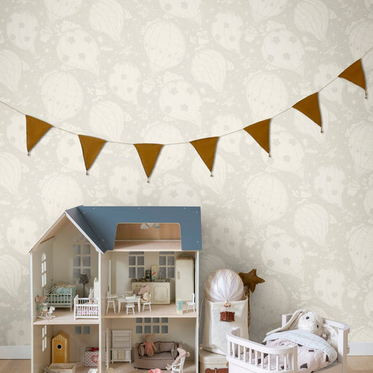 Resan Air Ballons Wallpaper - Silver Grey - Galerie - Resan - 29001 - Premier Wallcovering