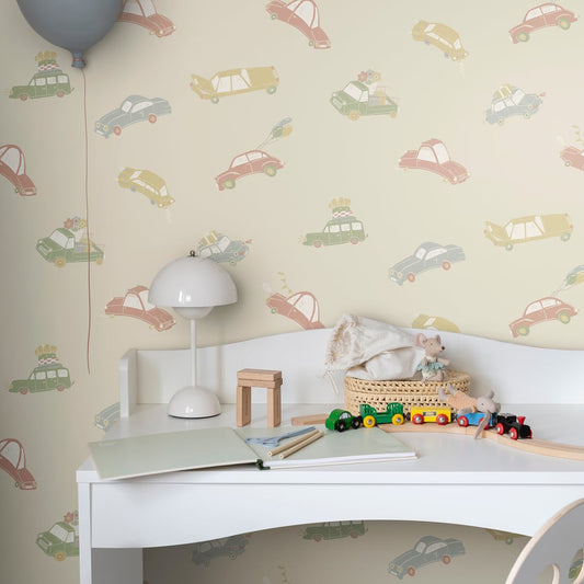 Resan Bilarna Kids Wallpaper - Pink - Galerie - Resan - 29011 - Premier Wallcovering