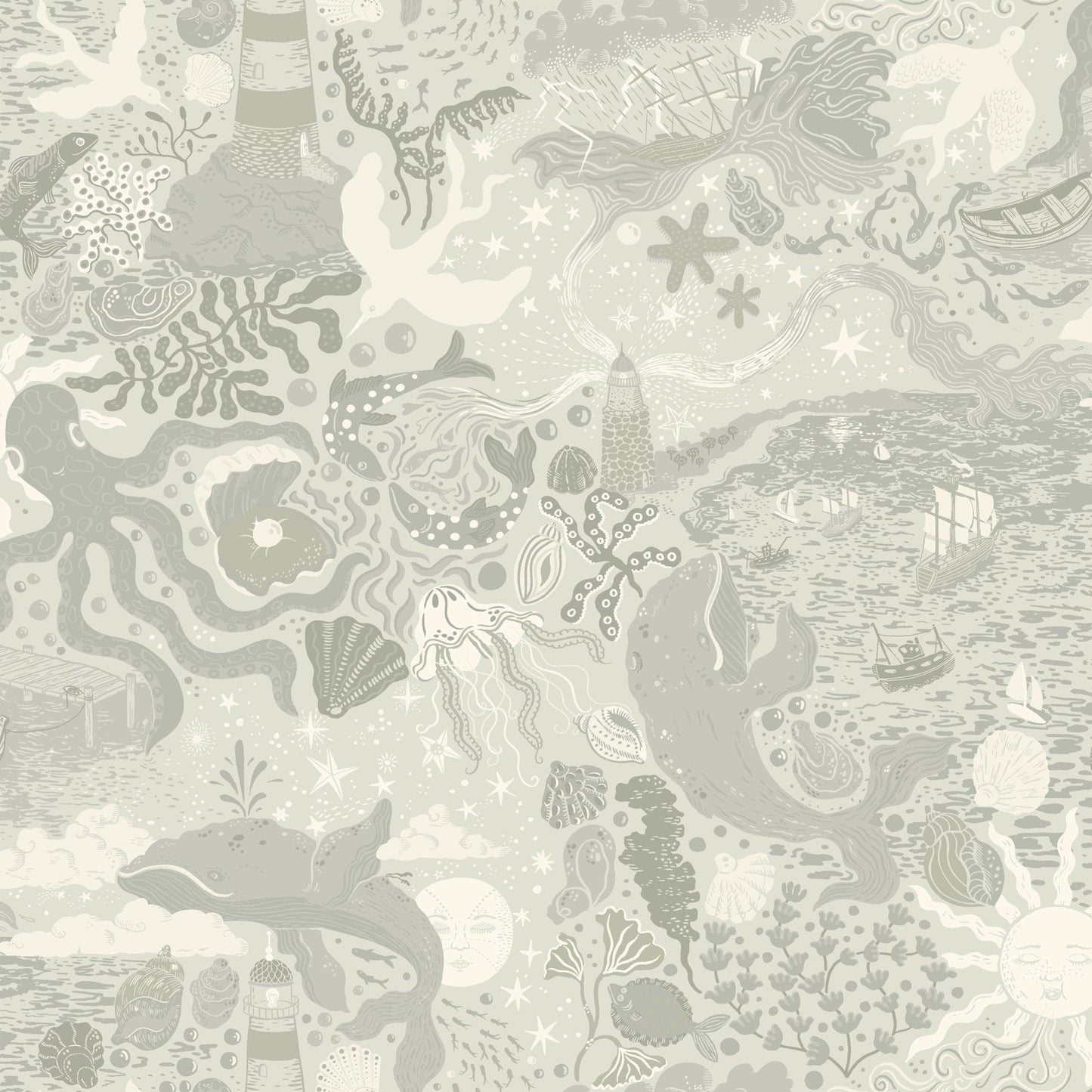 Resan Nautical Wallpaper - Silver Grey - Galerie - Resan - 29017 - Premier Wallcovering