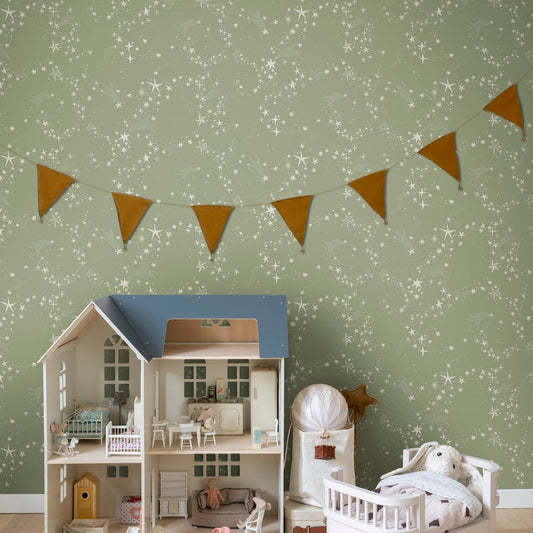 Resan Star Wallpaper - Olive - Galerie - Resan - 29022 - Premier Wallcovering