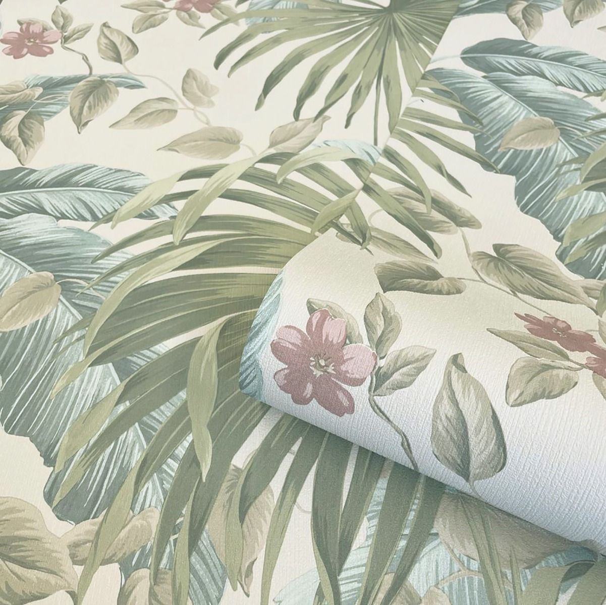 Retreat Leaf Wallpaper - Pink / Beige - Belgravia - 54447 - Premier Wallcovering