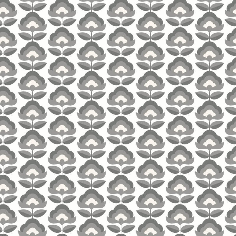 Retro Flower Wallpaper - Chalkboard - Hoopla Walls - HWA1173W - Premier Wallcovering