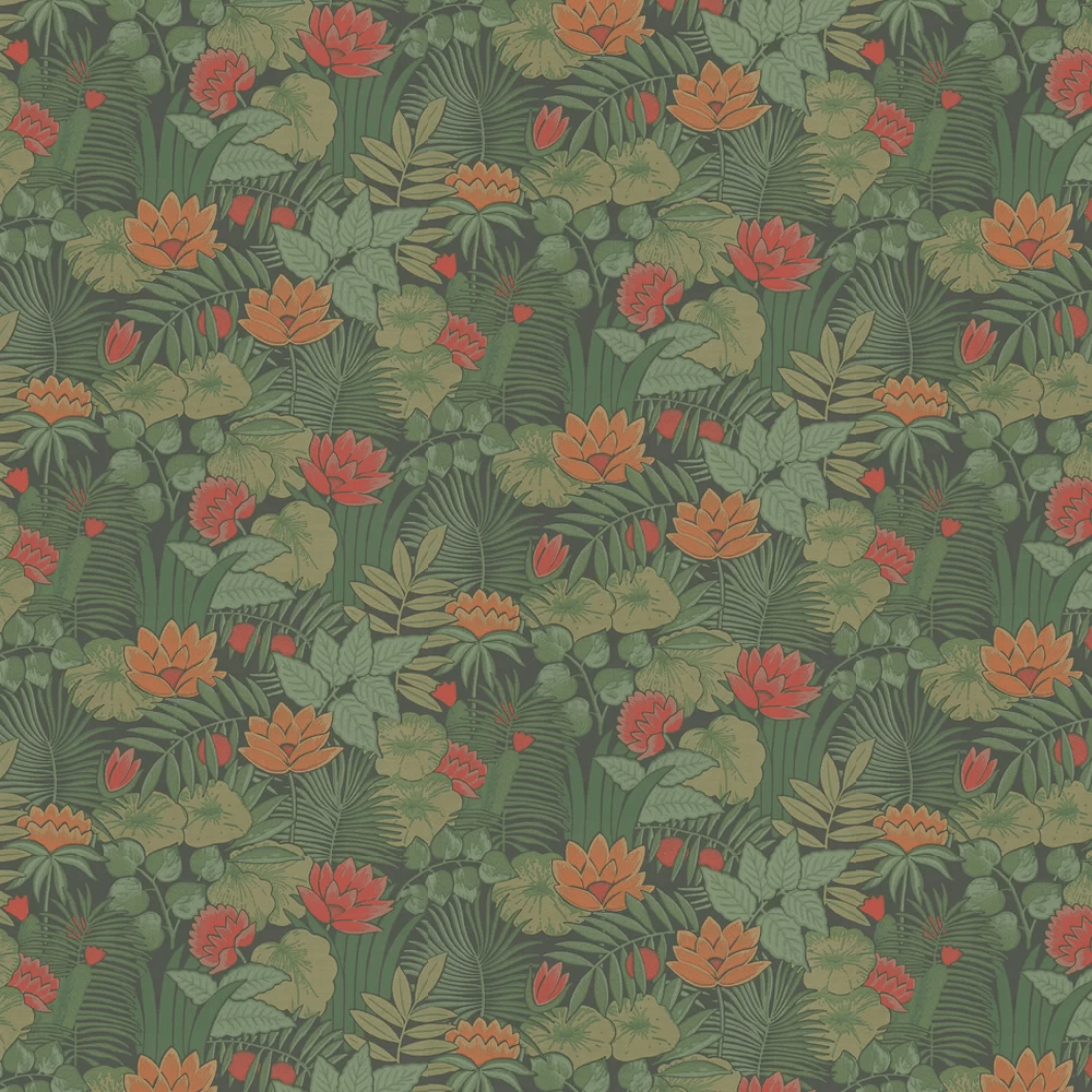 Reverie Wallpaper - Rich Green - Little Greene - 0280REJUNGL - Premier Wallcovering