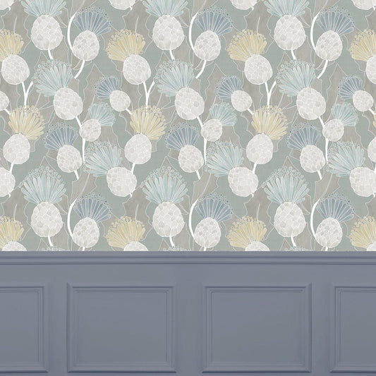 Reyne Wallpaper - Duck Egg - Voyage Maison - REYNE/WPO/DUC - Premier Wallcovering