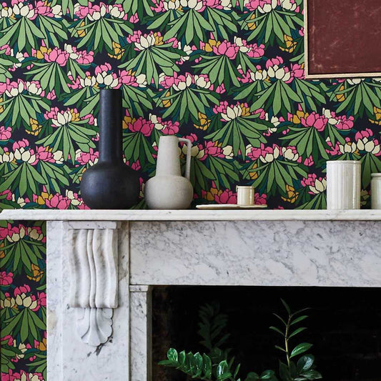 Rhododendron Wallpaper - Magenta - 1838 wallcoverings - 2412 - 176 - 01 - Premier Wallcovering