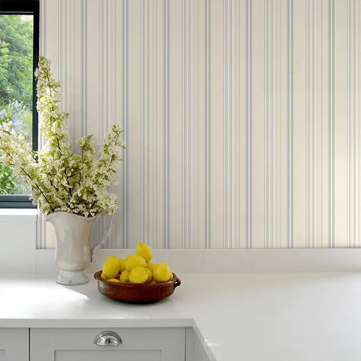 Ribbon Mix Stripe Wallpaper - Seal - Ohpopsi - SIS50131W - Premier Wallcovering