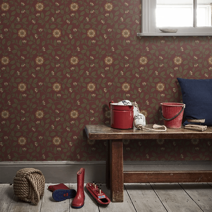 Richmond Green Wallpaper - Revival Red - Little Greene - 0251RGREVIR - Premier Wallcovering