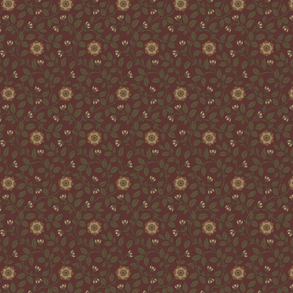 Richmond Green Wallpaper - Revival Red - Little Greene - 0251RGREVIR - Premier Wallcovering
