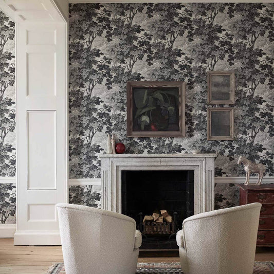 Richmond Park Wallpaper - Charcoal - ZINW310059 - Zoffany - Premier Wallcovering
