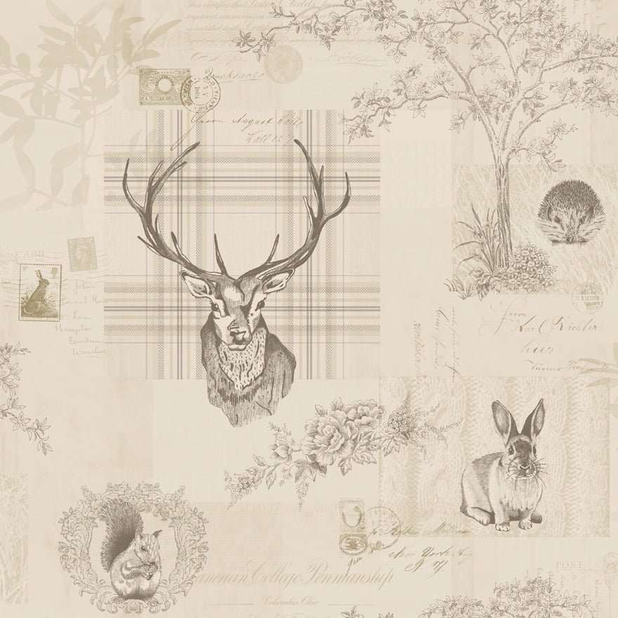 Richmond Wallpaper - Beige/Charcoal - Holden Décor - 98012 - Premier Wallcovering