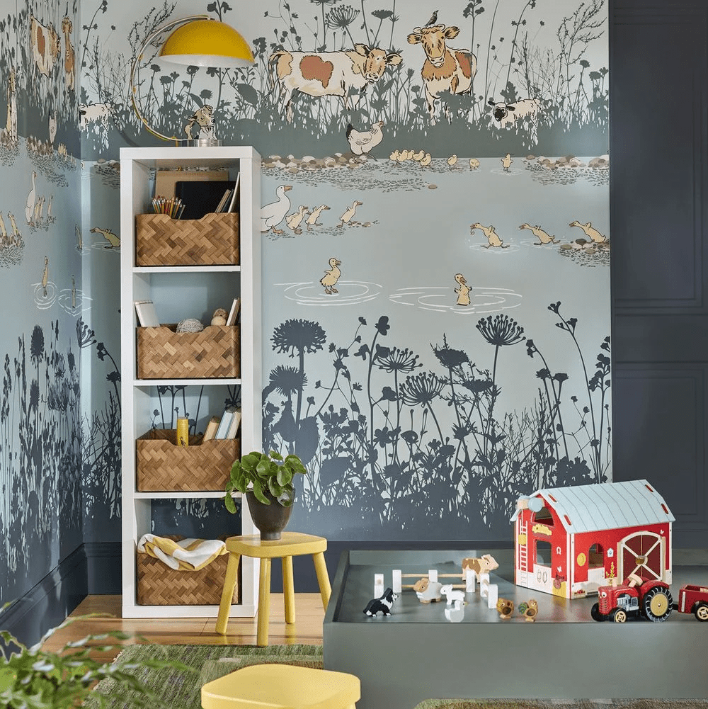 Riverside Capers Wallpaper Mural - Moo - Little Greene - 0231RIMOOZZ - Premier Wallcovering