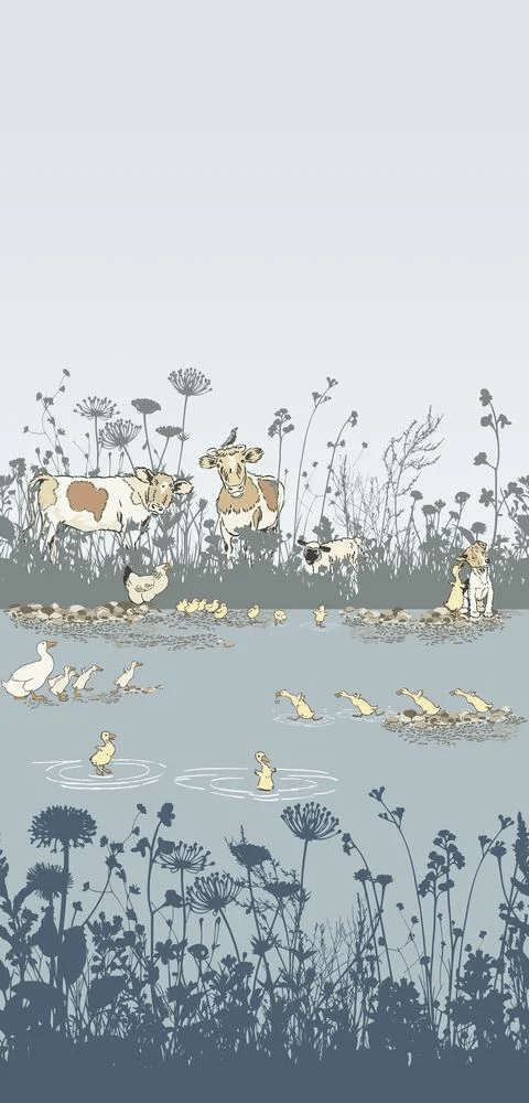 Riverside Capers Wallpaper Mural - Moo - Little Greene - 0231RIMOOZZ - Premier Wallcovering
