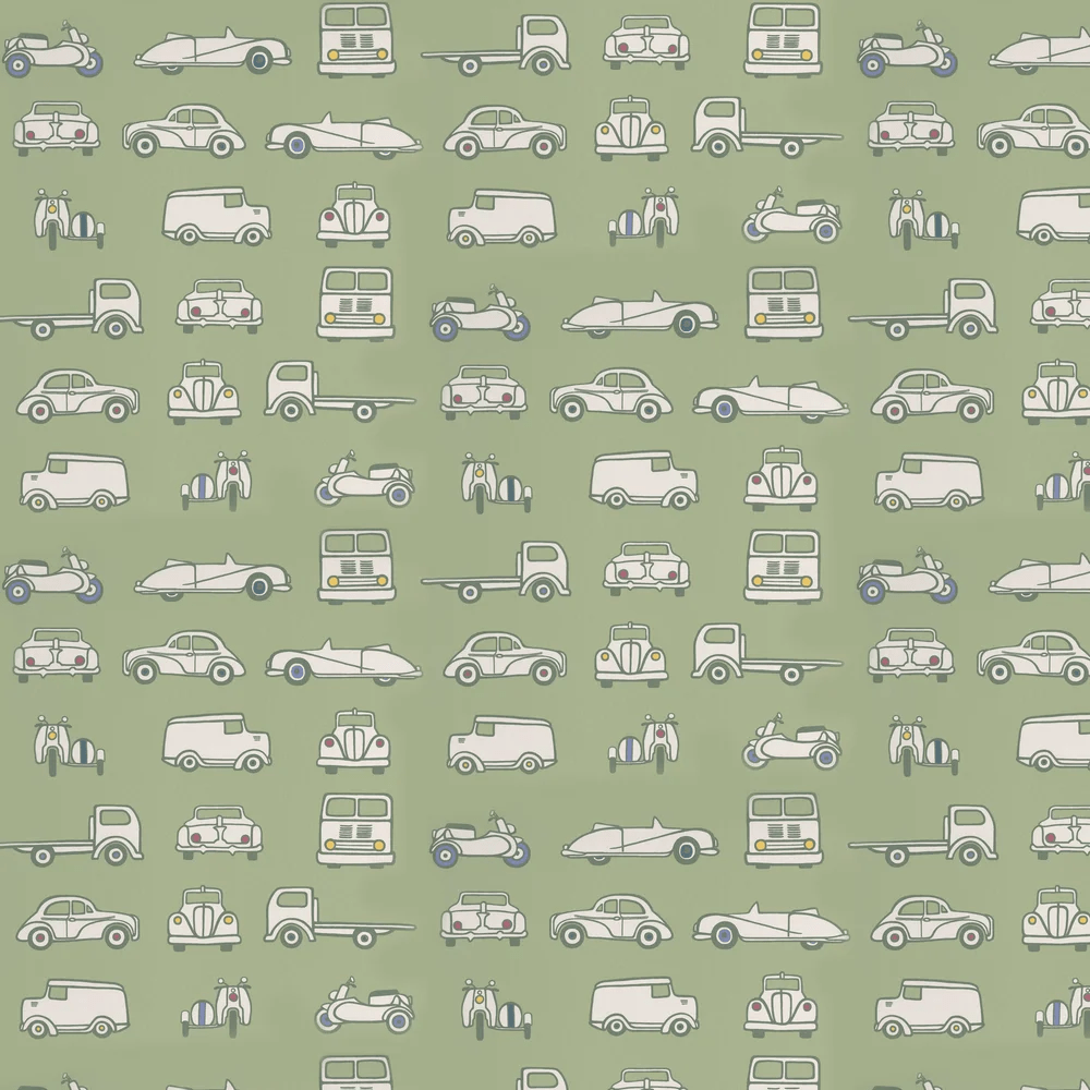 Road Trip Wallpaper - Pea Green - Little Greene - 0231RTPEAGR - Premier Wallcovering
