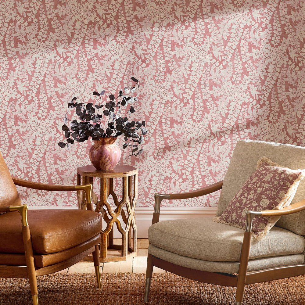 Roaming Leaf Wallpaper - Raspberry - Next - 122879 - Premier Wallcovering