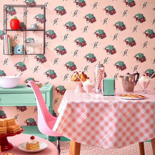 Roar Power Wallpaper - Candy Floss - Lust Home - LH900479 - Premier Wallcovering