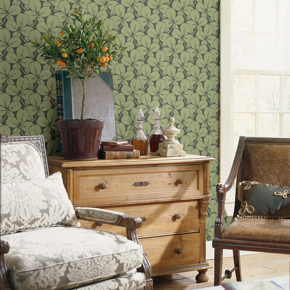 Robert Wallpaper - Green - A Street Prints - FD26109 - Premier Wallcovering