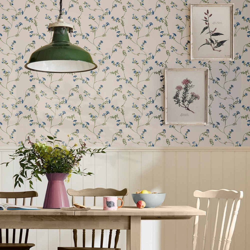 Robey Cottage Floral Wallpaper - Cream - Joules - 120875 - Premier Wallcovering