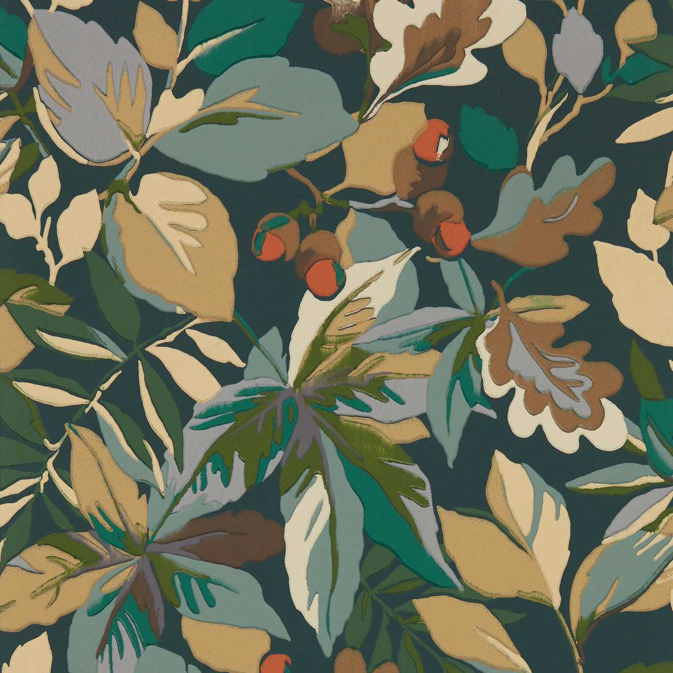 Robin's Wood Wallpaper - Forest Green/Sap Green - DABW217224 - Sanderson - Premier Wallcovering