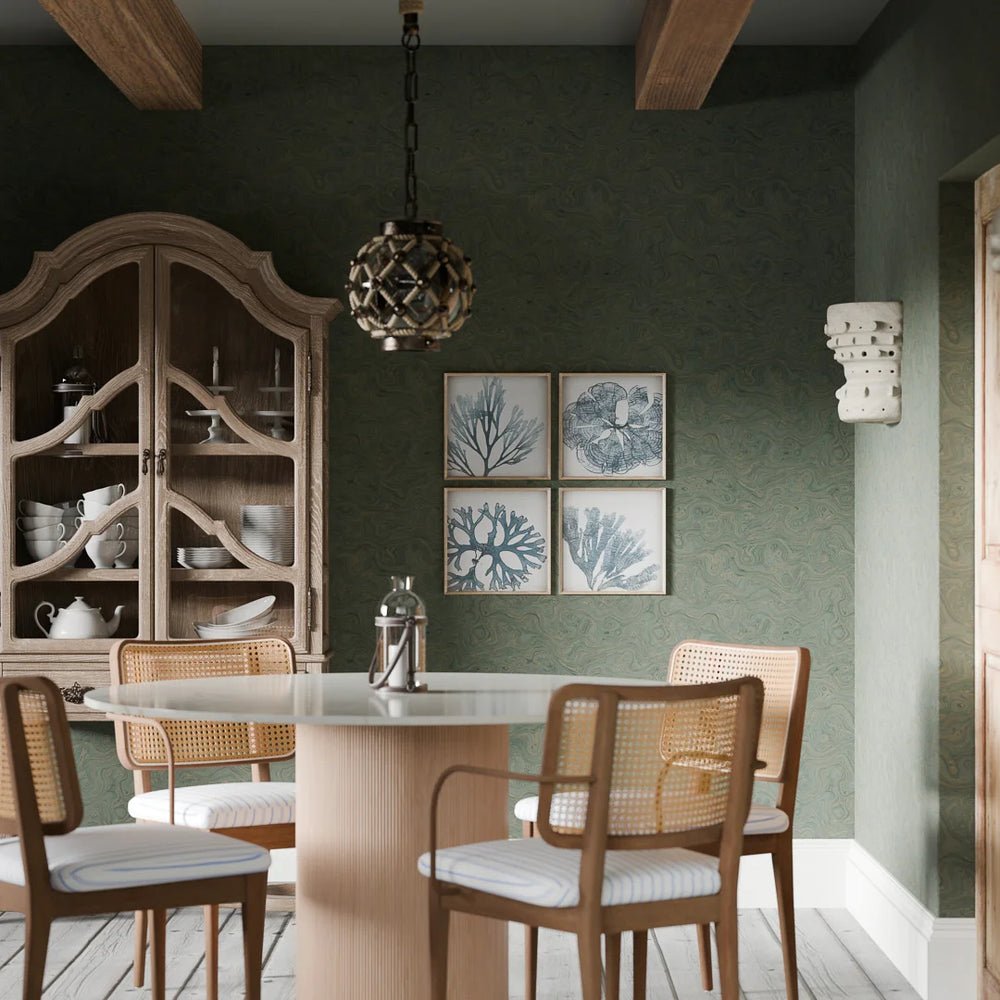 Rockpool Marble Wallpaper - Rustic Green - LAN100320 - Lucie Annabel - Premier Wallcovering