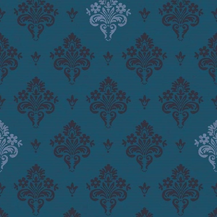 Rococo Heritage Wallpaper - Deep Blue - K & K - 600418 - Premier Wallcovering