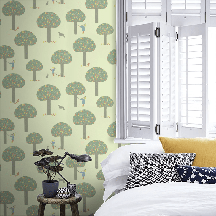 Rodney Street Wallpaper - Pea Green - Little Greene - 0231ROPEAGR - Premier Wallcovering