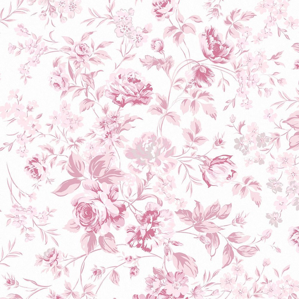 Romantic Rose Wallpaper - Shabby Chic - 125110 - Premier Wallcovering