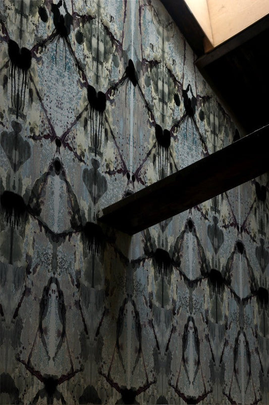 Rorschach Diamond Wallpaper Panel - Blue Grey - Timorous Beasties - ROR/RDI/ARSK/01 - Premier Wallcovering