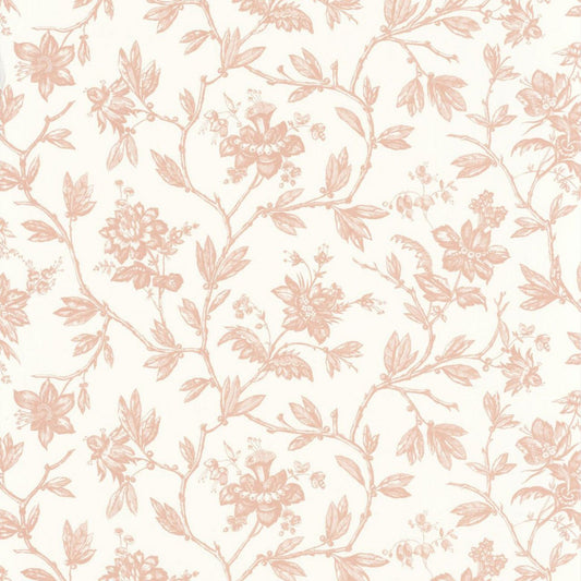 Rosa Les Belles Toiles De Jouy Wallpaper - Rose Blush - Casadeco - 87964122 - Premier Wallcovering