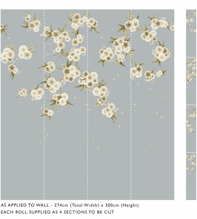 Rosa Wallpaper - Feather Grey/ Paper Lantern/Oyster - HDHW112888 - Harlequin - Premier Wallcovering